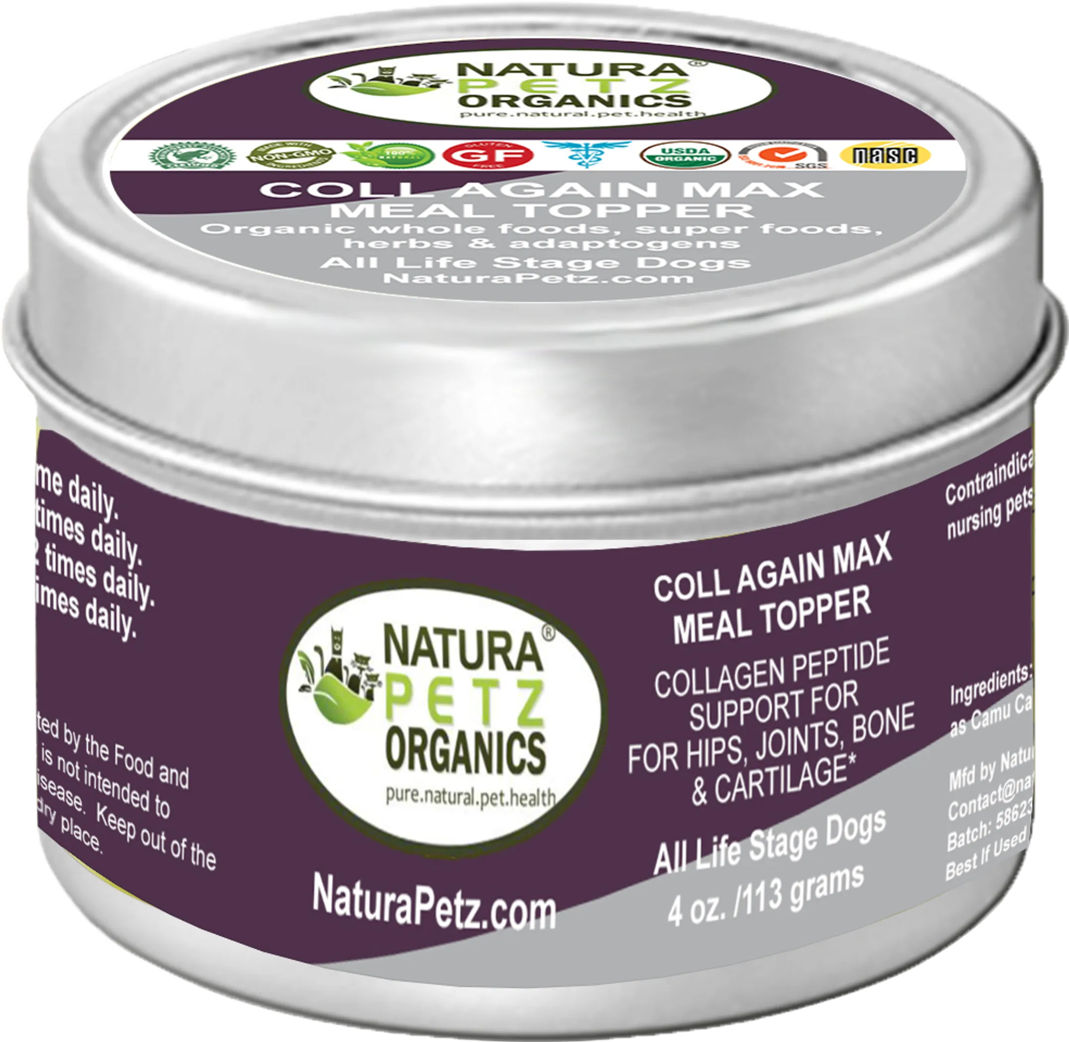 Organic Collagen Peptide Support for Hips, Joint, Bone & Cartilage Meal Topper