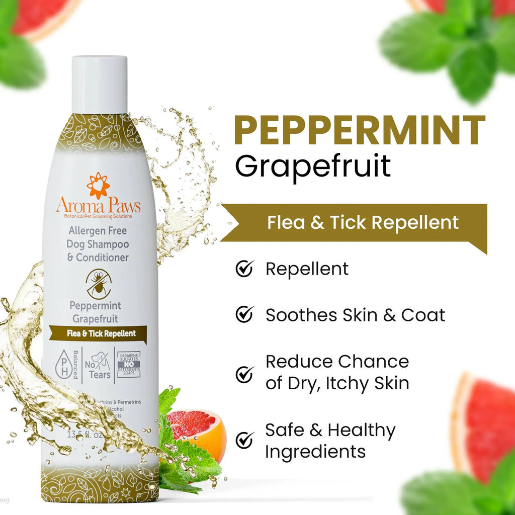 Peppermint Grapefruit Allergen Free Dog Shampoo & Conditioner