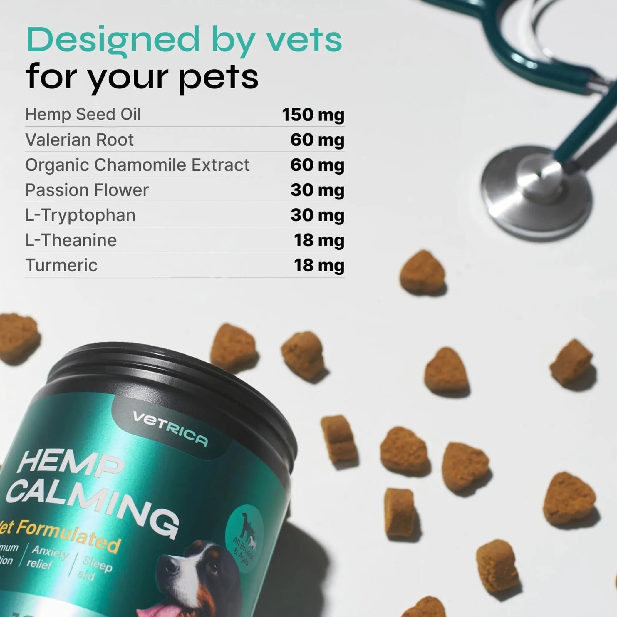 Anxiety Relief Calming Chews For Dogs  - Beef Flavor