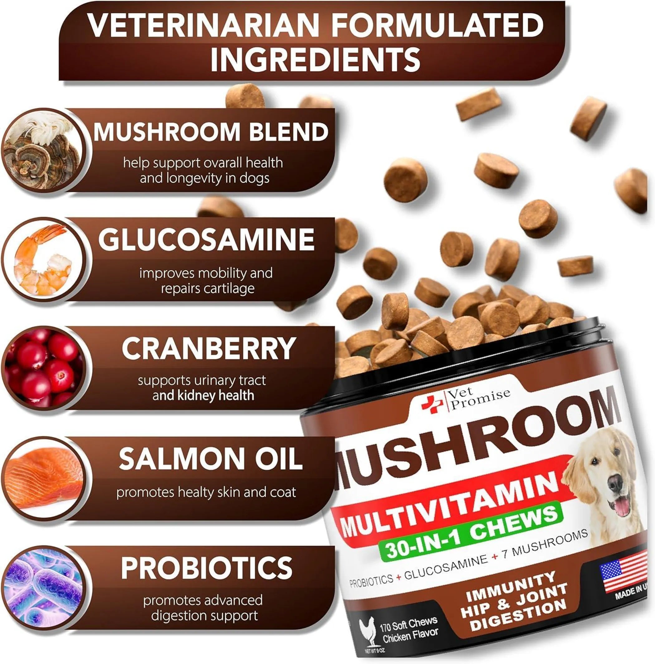 30-in-1 Dog Mushroom Multivitamin Chews