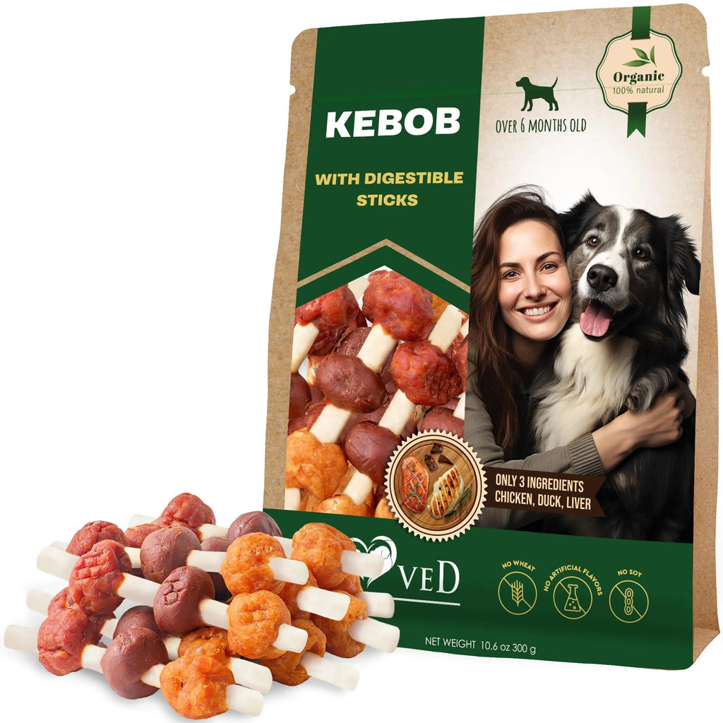 Premium Chicken & Duck Kebob Dog Treats