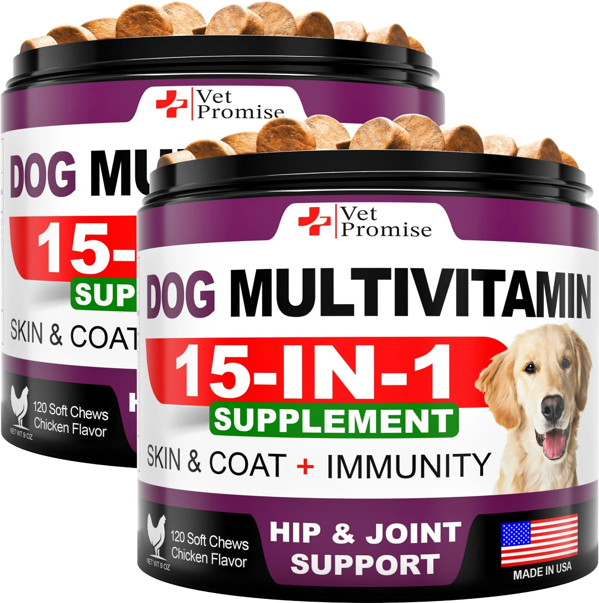 2 Pack 15-in-1 Dog Multivitamin Chews