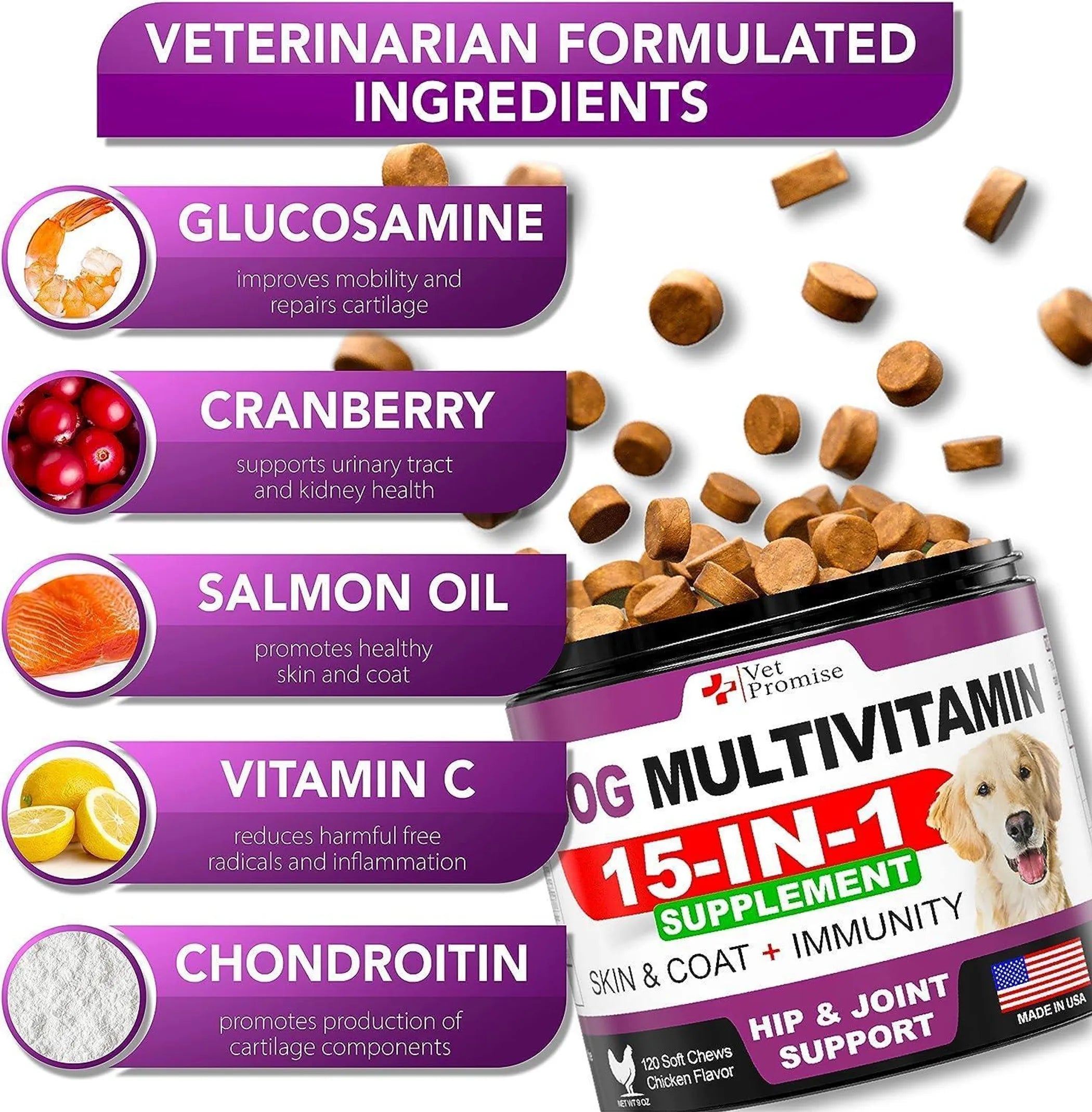2 Pack 15-in-1 Dog Multivitamin Chews