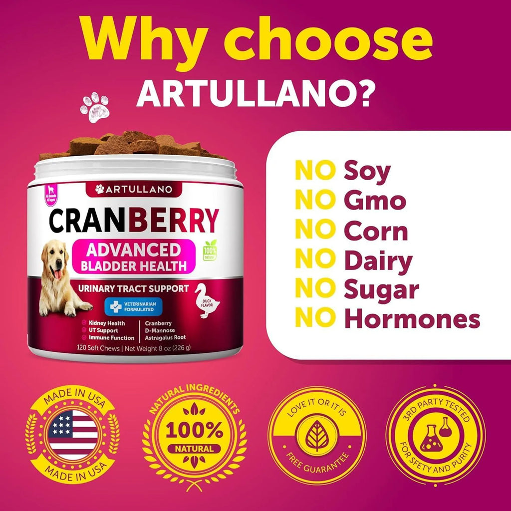 Cranberry Advanced Bladder & Urinary Tract Support Chews For Dogs