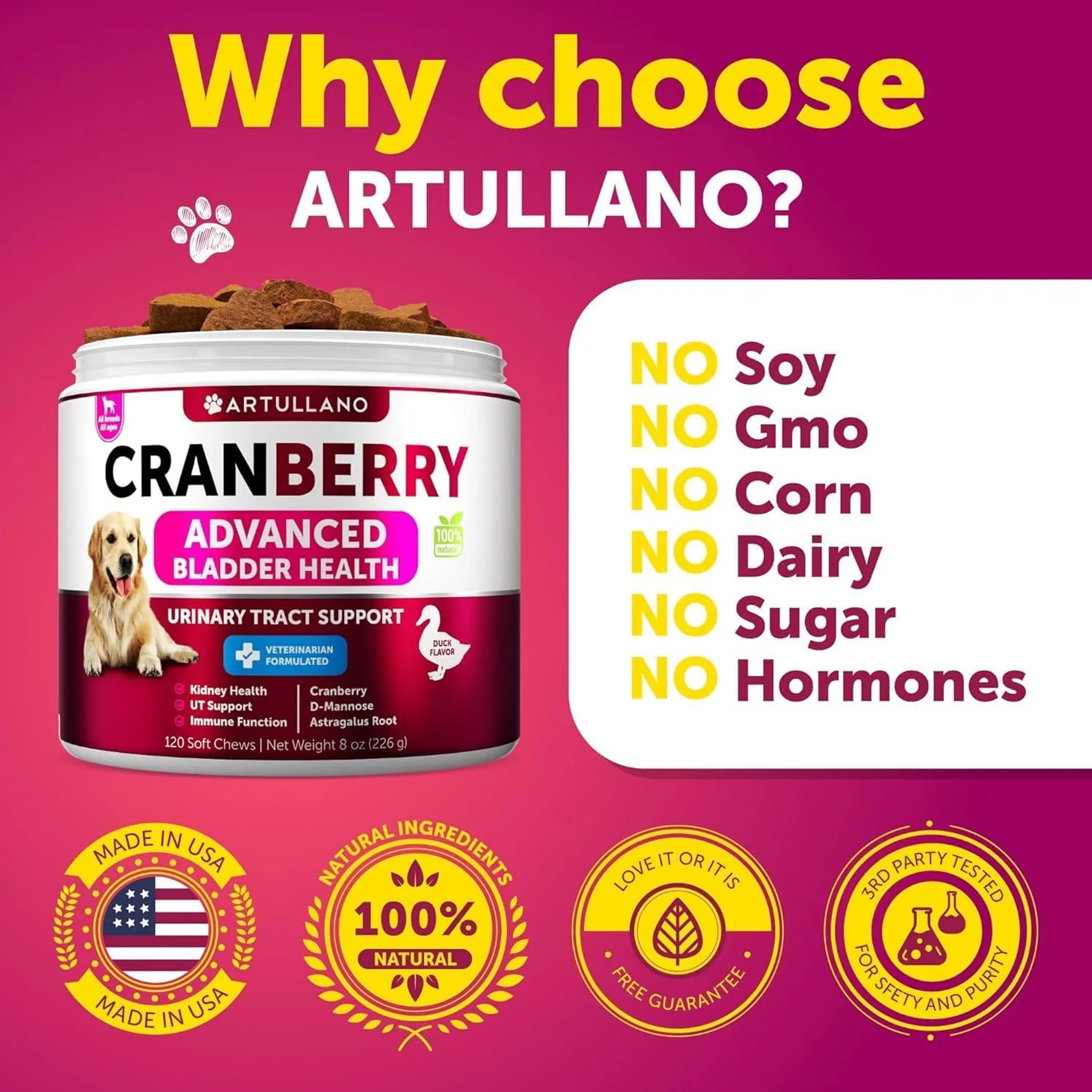 Cranberry Advanced Bladder & Urinary Tract Support Chews For Dogs