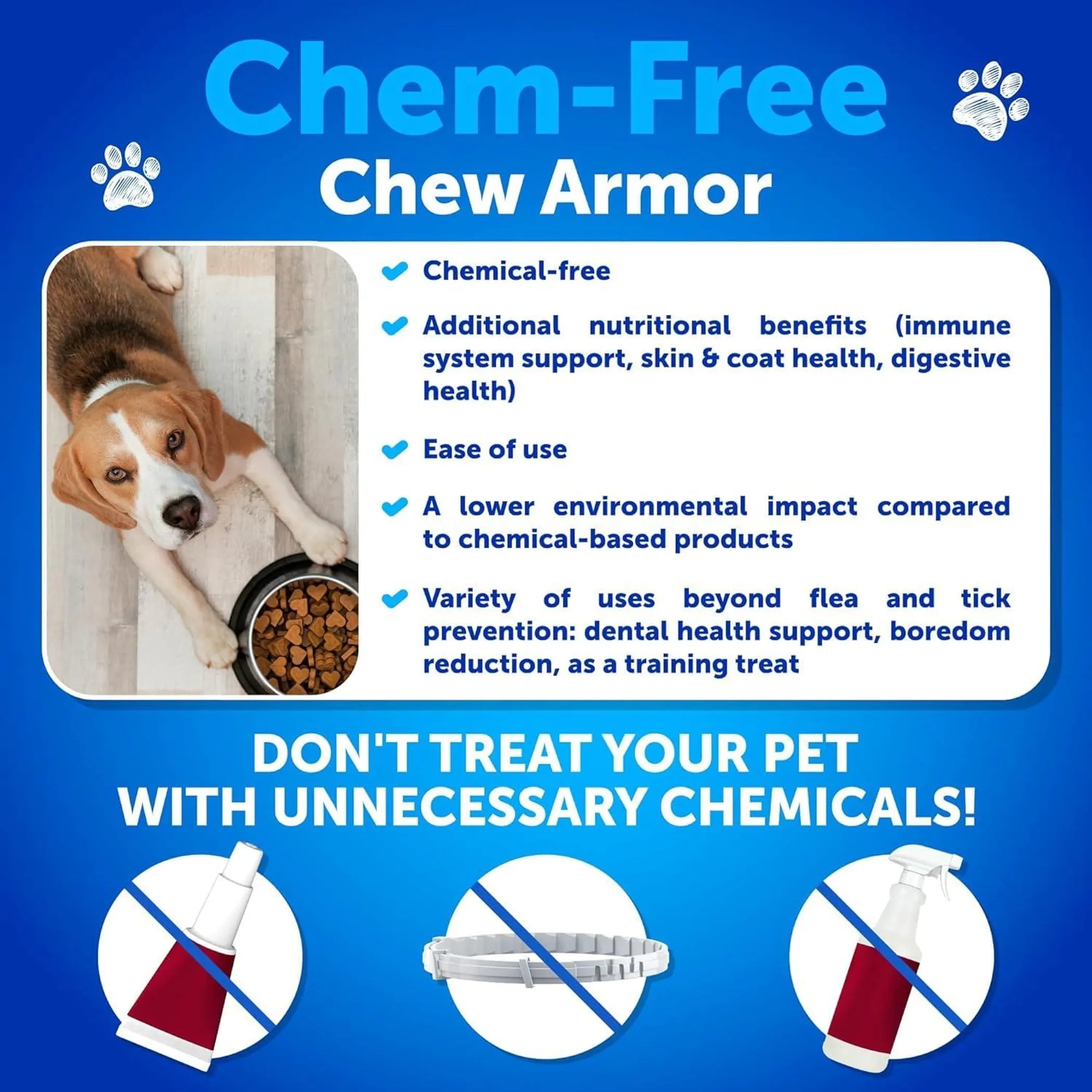 Natural Flea & Tick Chews For Dogs - Duck Flavor