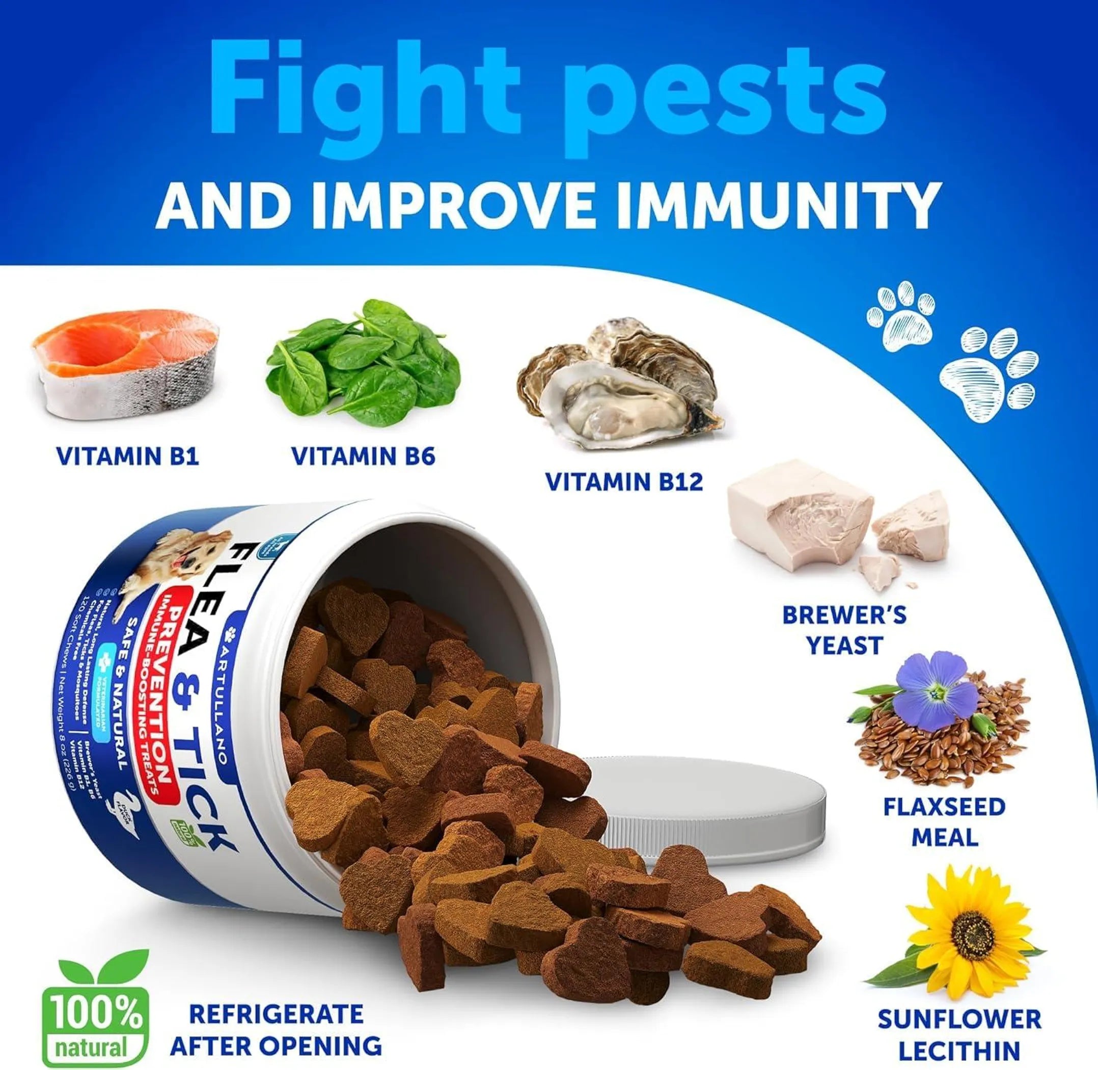 Natural Flea & Tick Chews For Dogs - Duck Flavor