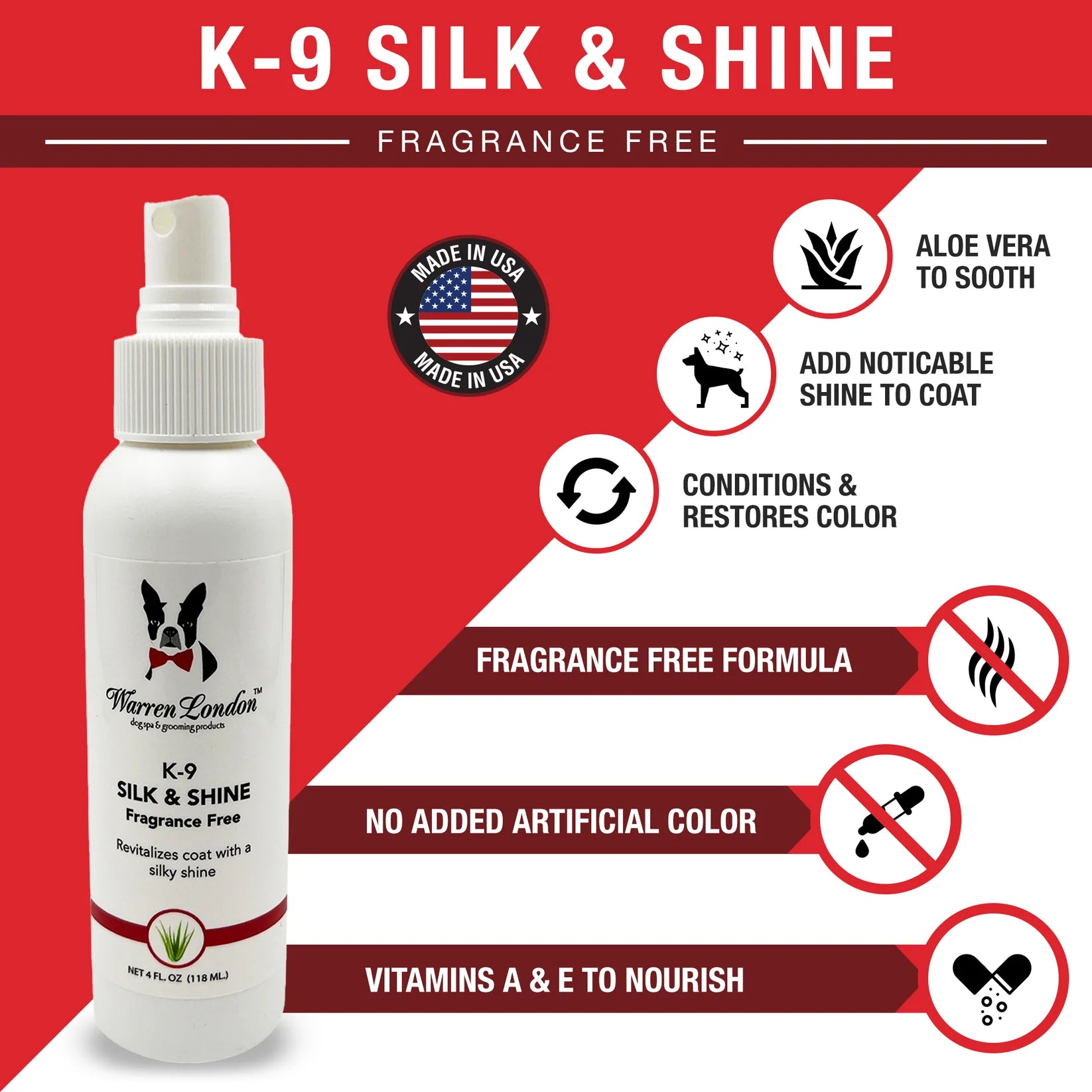 Fragrance Free K-9 Silk & Shine